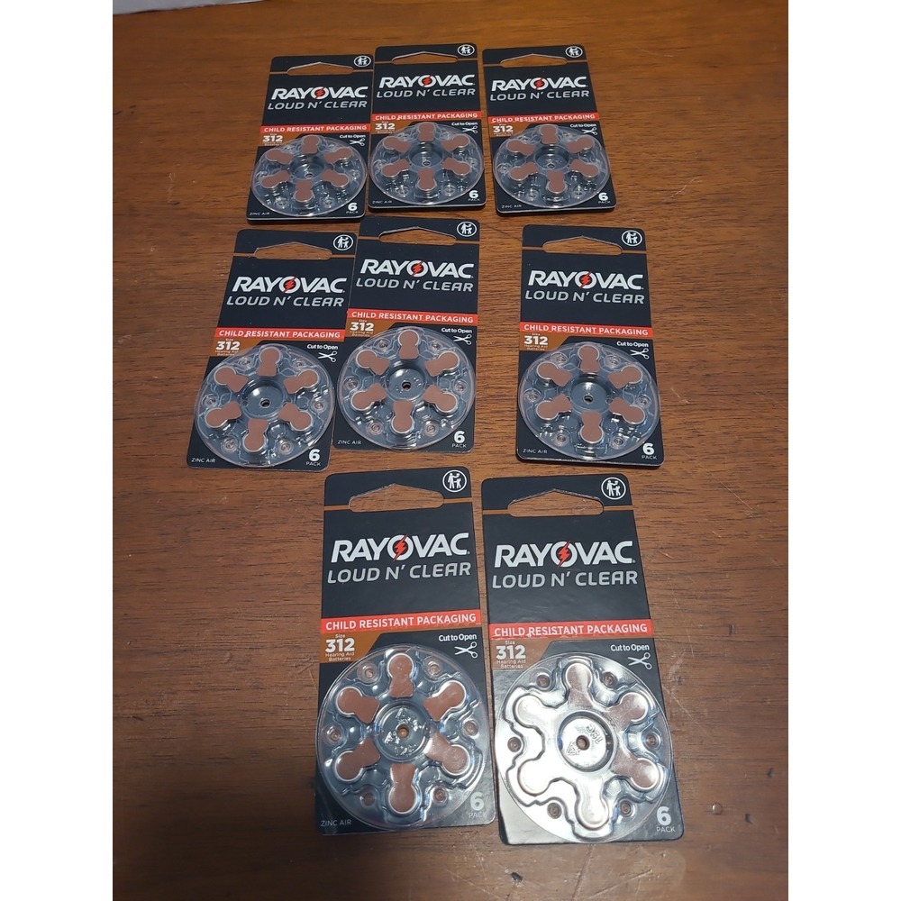 Rayovac Size 312 Hearing Aid Batteries 8 Packs With 6 Each Total 48 Exp 07 28